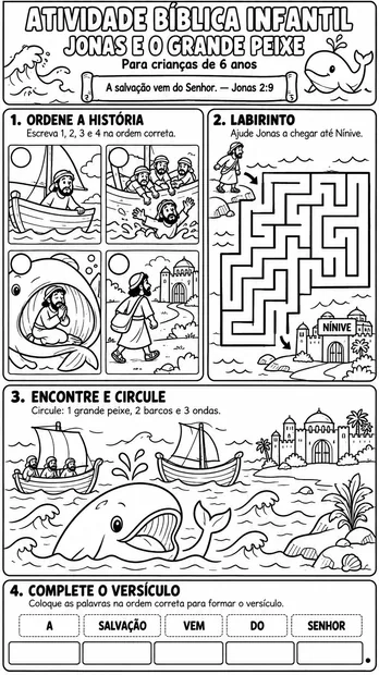 Atividade Bíblica Infantil para Colorir